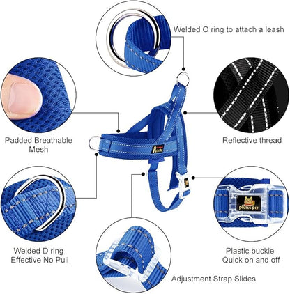 Plutus Pet No Pull Dog Harness with Breathable Mesh Padded, Adjustable Reflective Escape Proof Dog Harness, Quick Fit Dog Vest Harness for Small Medium Large Dogs(XXS, Navy Blue)