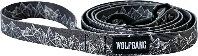 Wolfgang Heavy Duty Dog Leash, Pull-Tested for Walking & Training, WolfMountain Print, Small