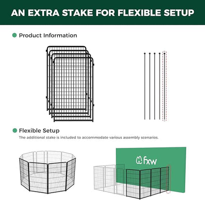 FXW Homeplus Unleashed Indoor Dog Playpen - Stress-Free and Safe Play, Heavy Duty 45 Inch 4 Panels Dog Pen for Large Dogs, Black│Patented