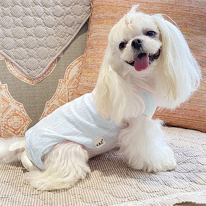 RSS08-Vblue-L Recovery Suit for Surgery - Dog Abdominal Wounds Bandages, Wound Protective Vest Prevents Licking, Substitute E-Collar