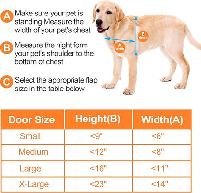 Ownpets Aluminum Large Dog Door, Pet Door with Magnetic Flap and Lockable Sliding Panel, Heavy Duty Doggy Door for Dogs Up to 100lbs(Silver)