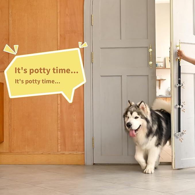Pack of 2 Upgraded Puppy Bells Doorbells for Door Knob, Dog Bells for Potty Training-Louder Jingle, Bigger Bells for Puppies Pep Doggy Canine Pooch Pet Hound Cat, Cool Unique Gift for Dog Lover