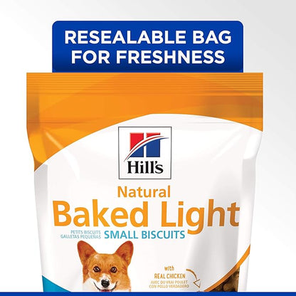 Hill's Natural Baked Light Biscuit Treats for Small Dogs, Chicken, 8 oz. Bag