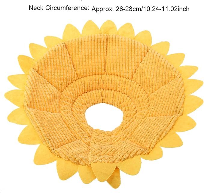 Cat Cone, Pet Recovery Collar Sunflower Shape Pet Elizabethan Collar Pet Recovery Cone Adjustable Pet Collar for Cat Dog (No. 3 Neck Circumference 23-26cm)