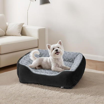 JOEJOY Rectangle Dog Bed for Large Medium Small Dogs - Washable Orthopedic Sofa Bed, Soft Breathable Puppy & Pet Cuddler, Durable Calming Dog Bed with Anti-Slip Bottom, Multiple Sizes, Black