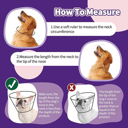 Dog Cone Collar After Surgery, Adjustable Soft Recovery Cone for Small Dogs to Stop Licking, Light-Weight Comfortable Elizabethan Collar for Dogs Anti-Bite Lick Protective Wound