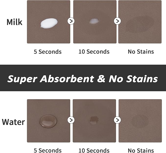 HotLive Dog Food Mat - Absorbent Cat Mat for Food and Water, No Stains Pet Feeding Bowl Mat, Easy to Clean Pet Placemats, Quick Dry Dog Water Dispenser Mat for Messy Drinkers | Paw Brown 24"x36"
