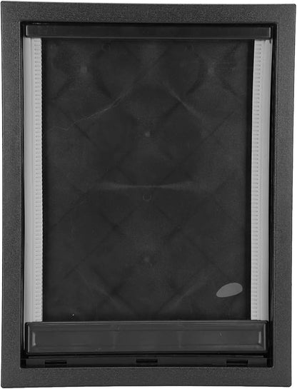 Pets Plastic Large Dog Door Easy Installation Builtin Magnet for Medium Pets, Black 19.7x15x2in (Black)