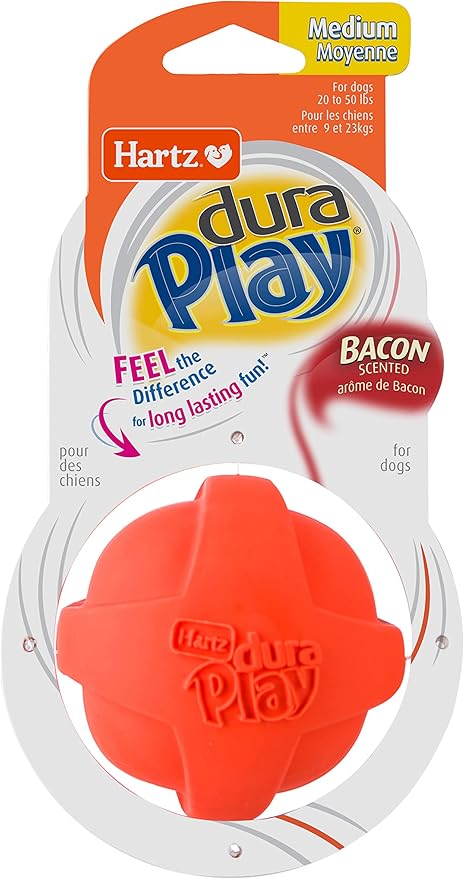 Hartz DuraPlay Bacon Scented Dog Toys for Medium Breeds, 1 Count