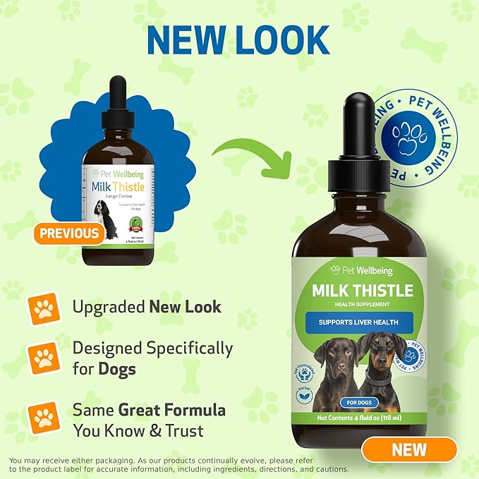 Pet Wellbeing Milk Thistle for Dogs - Organic Milk Thistle, Supports Healthy Liver Function & Detoxification - NASC Certified & Vet-Formulated - 4 oz Liquid