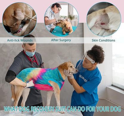Dog Surgical Recovery Onesie - Spay/Neuter Suit, Cone Alternative - Tie-dye Green, XS