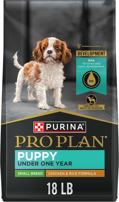 Purina Pro Plan High Protein Small Breed Puppy Food DHA Chicken & Rice Formula - 18 lb. Bag Packaging May Vary