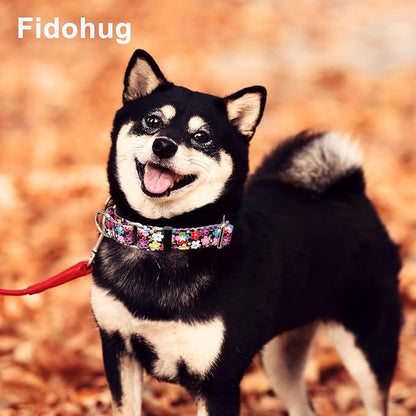 Reflective Martingale Collar for Dogs with Buckle Pretty Fancy Female Floral Dog Collars (Japanese Blossoms, XSmall)