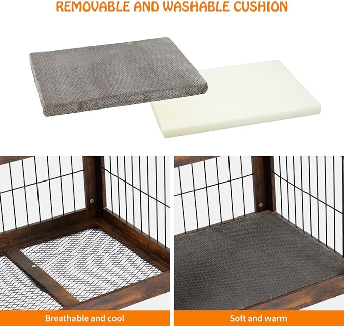 Dog Crate Furniture with Drawers, Wooden Dog Kennel Furniture for Large Breed,End Table Wood Dog House for Indoor Use,Dog Crate for Small/Medium/Large Dog