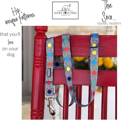 Lucky Love Dog, Adjustable Fun Style Martingale Collar for Dogs, Comfy & Bright Color, Premium No Slip Dog Collar - (Small, SOCO Mart)