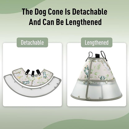 Soft Dog Cone Collar for Large Medium Small Dogs After Surgery, Adjustable Pet Recovery E-Collar, Brown XLarge