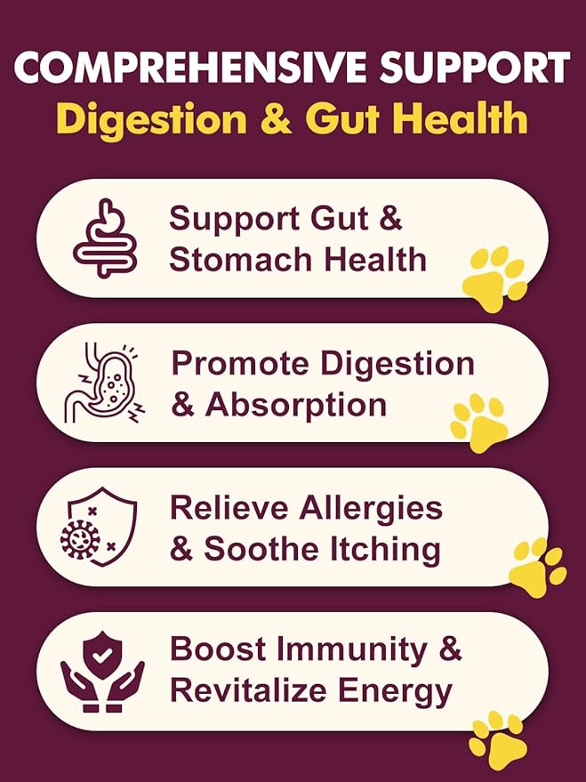 Probiotics for Dogs - Dog Probiotics for Digestive Health, Prebiotic, Digestive Enzymes for Dogs with Pumpkin, Omega-3, Support Gut, Immune, Diarrhea, 120 Soft Chews
