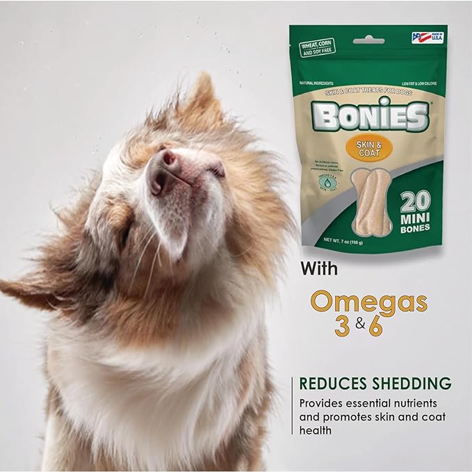 Bonies Edible Treats for Large Dogs (1 Bone, Skin & Coat)