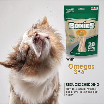 Bonies Edible Treats for Large Dogs (1 Bone, Skin & Coat)