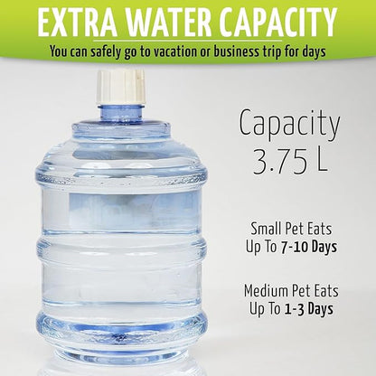 ZONETECH Pet Water Dispenser- Premium Quality Durable Self-Dispensing Gravity 3.7 Liters Capacity Suitable for Medium and Large-Sized Cats and Dogs
