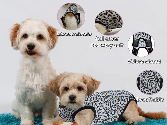 Dog Surgical Recovery Suit, After Spay Abdominal Wounds Post Surgical Suit for Dogs Female Male Onesies, Anti Licking Breathable Pet Shirt for Small Large Dogs, Dog Surgery Collar Alternatives