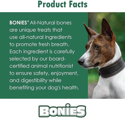 Bonies Natural Skin & Coat Formula Large-Sized Single Bone - Promote Silky Coat & Healthy Skin, Healthy Teeth & Fresh Breath, Low Calories - Chicken Flavor, [Large Dogs], 5 Bones