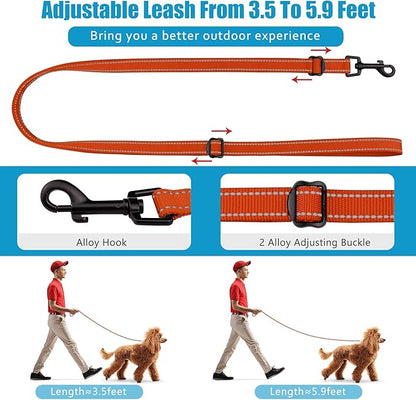 Martingale Dog Collar and Leash Set Martingale Collars for Dogs Reflective Martingale Collar for Small Medium Large Dogs(Orange&L)