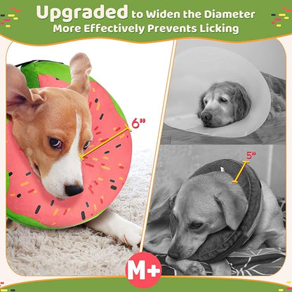 Gimars Inflatable Dog Cone Alternative Dog Donut Collar After Surgery, Soft Neck Pillow Recovery Cone, Elizabethan Collar Alternative for Medium Dogs