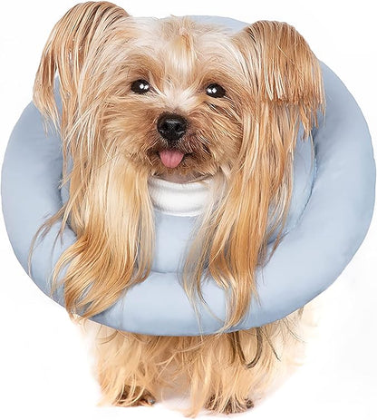 Comfortable Adjustable Soft Dog Cone Alternative After Surgery - Elizabethan Donut Collar for Cats, Medium Dogs and Small Dogs