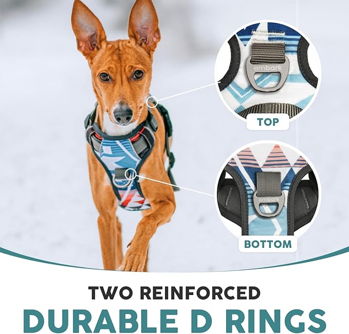 Embark Adventure No-Pull XL Dog Harness for Extra Large Dogs – Reflective Trim, Military-Grade Nylon, Dual Leash Clips, Gel-Lined Handle