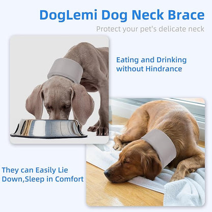 Dog Neck Brace for Pet After Surgery Recovery Adjustable Breathable Neck Cervical Cone，Dog Cone Collar Recovery Head Cone for Small Medium Dogs Puppies Kittens with Spinal IVDD Lssues (Gray,XL)