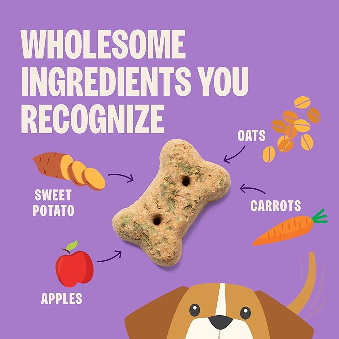 Wellness Old Mother Hubbard Classic Just Vegg'n Dog Biscuits, Natural Training Treats, Sweet Potato, Oats, Apple and Carrot Flavor, Small Size, 3.3 lb Bag