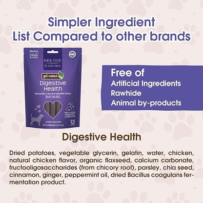 Get Naked Dental Sticks Grain-Free Chicken Flavor Dog Treats Variety Pack, Digestive Health + Skin & Coat + Joint Health + Super Antioxidant, Total 4 Bags, 24.8-oz, 64 Sticks
