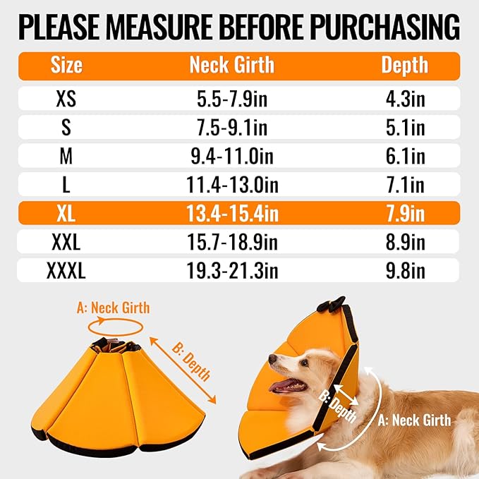 MAXFUT Soft Dog Cone Collar,Foam Cone for Dogs to Stop Licking After Surgery,Non Inflatable Dog Donut Cone (Pink, XL)