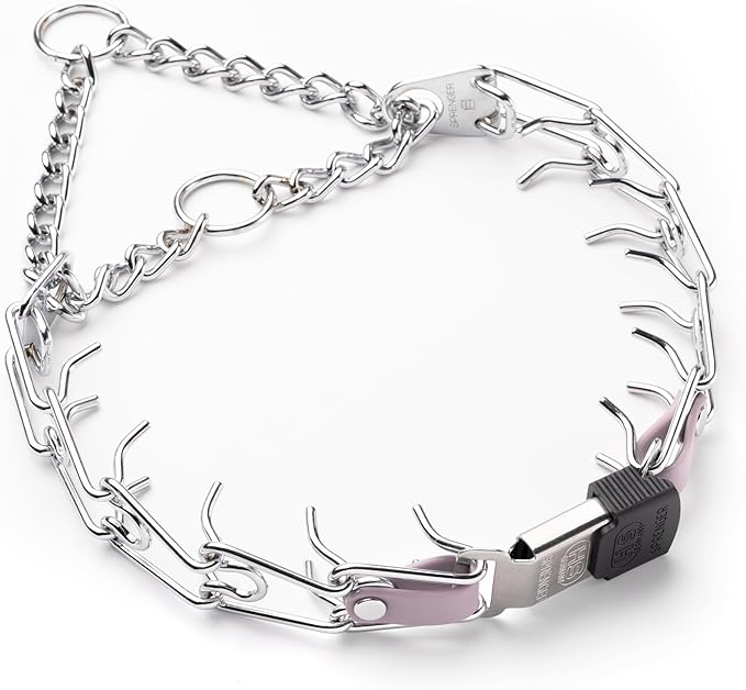 Herm Sprenger Chrome Plated Steel Dog Collar with Quick Release ClicLock Buckle O-Ring Biothane Insert Training Collar Made in Germany (Pastel Purple, 22in x 3.0mm(Neck Size up to 18-19in))