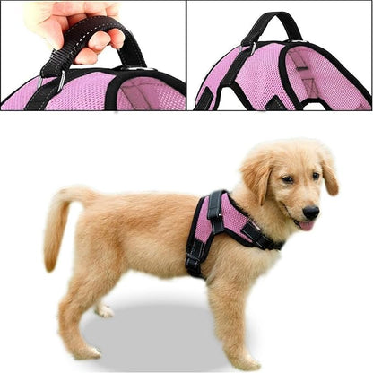 No Pull Reflective Adjustable Dog Harness With Handle- Comfortable Soft All Weather Mesh, Easy On Puppy Harness For Small Medium and Large Dogs (Pink) X-Small