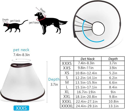 Adjustable Dog Elizabeth Collar Latest Upgrade Pet Protective Collar with Soft Edge Dog Neck Cone Recovery Cone Collar for Anti-Bite Lick, Surgery or Wound Healing (L)
