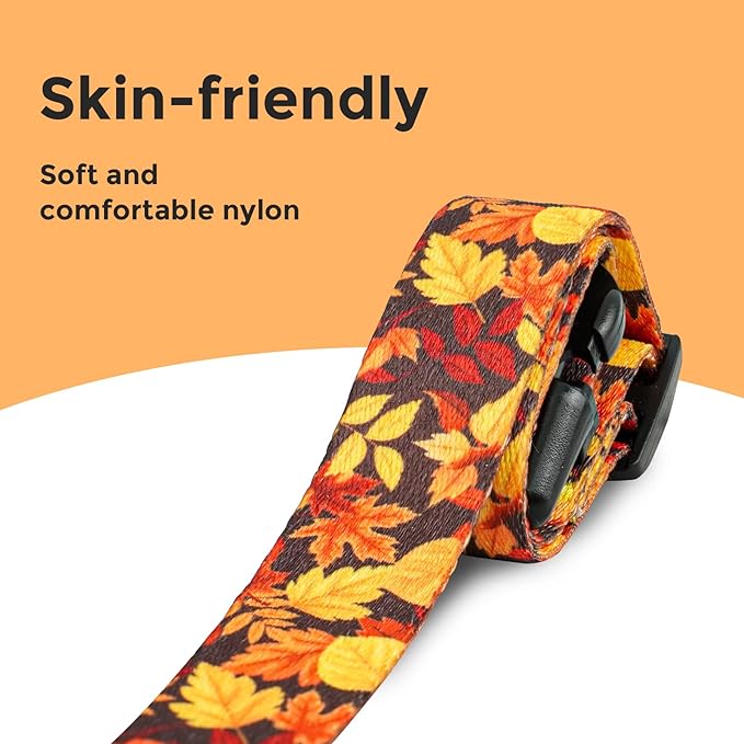 Kazazoo Dog Collar Cute and Soft Nylon Puppy Collar for Boy and Girl, Adjustable Dog Collars for Small Medium Dogs, Maple Leaf-M