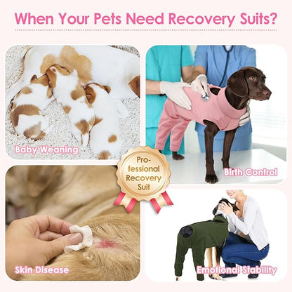 KOESON Dog Recovery Suit Hind Leg, Recovery Sleeve for Female Male Dogs, Doggie Leg Sleeve to Stop Licking, Pet Rear Leg Wound Cover, Dog Spay Onesie for Wound Heal Care