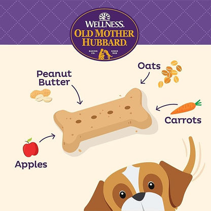 Old Mother Hubbard Wellness P-Nuttier Dog Biscuits,Natural,Training Treats,Peanut Butter Flavor,Large Size,(6 Pound Box),(Pack of 2)