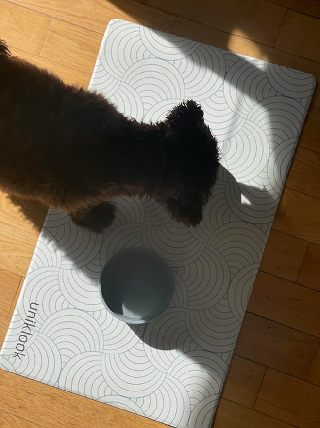 Dog Food Mat - Dog Bowl Mat - Pet Food Mat Dog Mat for Food and Water - Dog Feeding Mat - Dog Water Bowl Mat - Waterproof Dog Water Mat - UnikLook