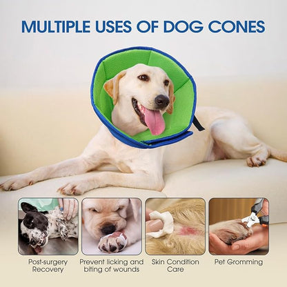 Dog Cone for Large Dogs After Surgery, Adjustable Soft Recovery Cone Collar for Dogs to Stop Licking, Professional Elizabethan Collar for Pet, Recovery Cones for Wound Healing & Hot Spots