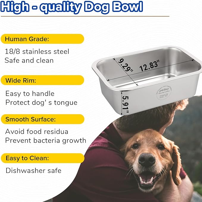 PEDAY Automatic Dog Waterer for Large & X-Large Dogs, Human Grade 18/8 Stainless Steel, Water Bottle Not Included
