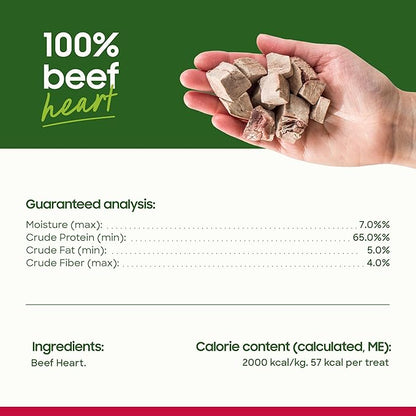 smallbatch Pets Premium Freeze-Dried Beef Heart Treats for Dogs and Cats, 3.5 oz, Made and Sourced in The USA, Single Ingredient, Humanely Raised Meat, No Preservatives or Anything Artificial Ever