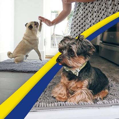 Muddy Mat® | Super Absorbent Door Mat Indoor, Microfiber Quick Dry Chenille Entryway Rug, Non-Slip Front Door Mat, Indoor Mats for Entryway, Machine Washable Pet Rug, Grey 24"x96"
