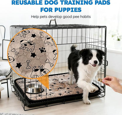 Washable Pee Pads for Dogs, Absorbent Reusable Puppy Training Pads, Leakproof, Non-Slip, Waterproof Cat Doggie Pad Pet Potty Mat for Indoor&Outdoor, Whelping, Playpen, Crate, Coffee 20"x28"