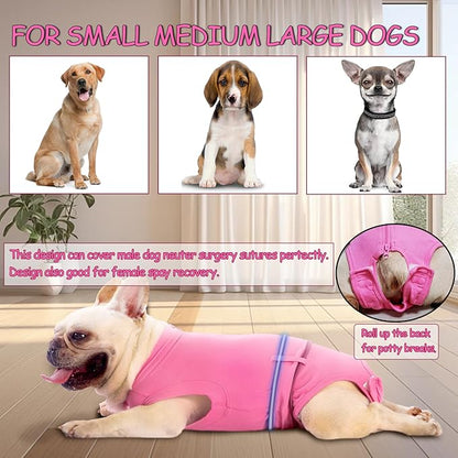 Dog Female Spay Recovery Suit Large Pink,Male Neuter Surgery Recovery Shirt,Pink L