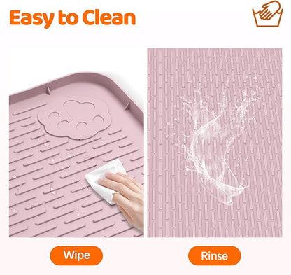 Pee Pads for Dogs, 34" x 22" Extra Large Reusable Silicone Mat, Washable Puppy Training Pads for Potty Training, Non-Slip, Leak-Proof, Indoor Floor Protection (Pink)