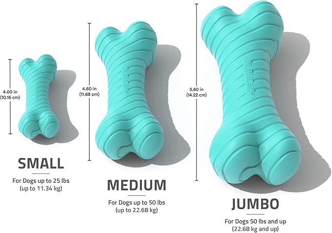 Playology Dog Toys | Dual Layer Bone Durable Chew Toy Bone for Dogs (Value 3-Pack) | Small Peanut Butter Scented Toy - Easy to Clean and Made from Non Toxic Materials
