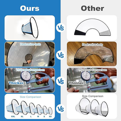 Supet Dog Cone Collar to Stop Licking, Comfortable Elizabeth Recovery Collar for Large Medium Dogs After Surgery, Soft Pet Neck Head Cone Alternative（L）